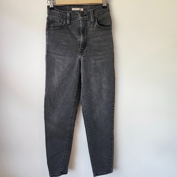 Levi's Denim - Levi’s High-Waisted Mom Jeans Size 24 — Gray-Black Wash, Excellent Condition